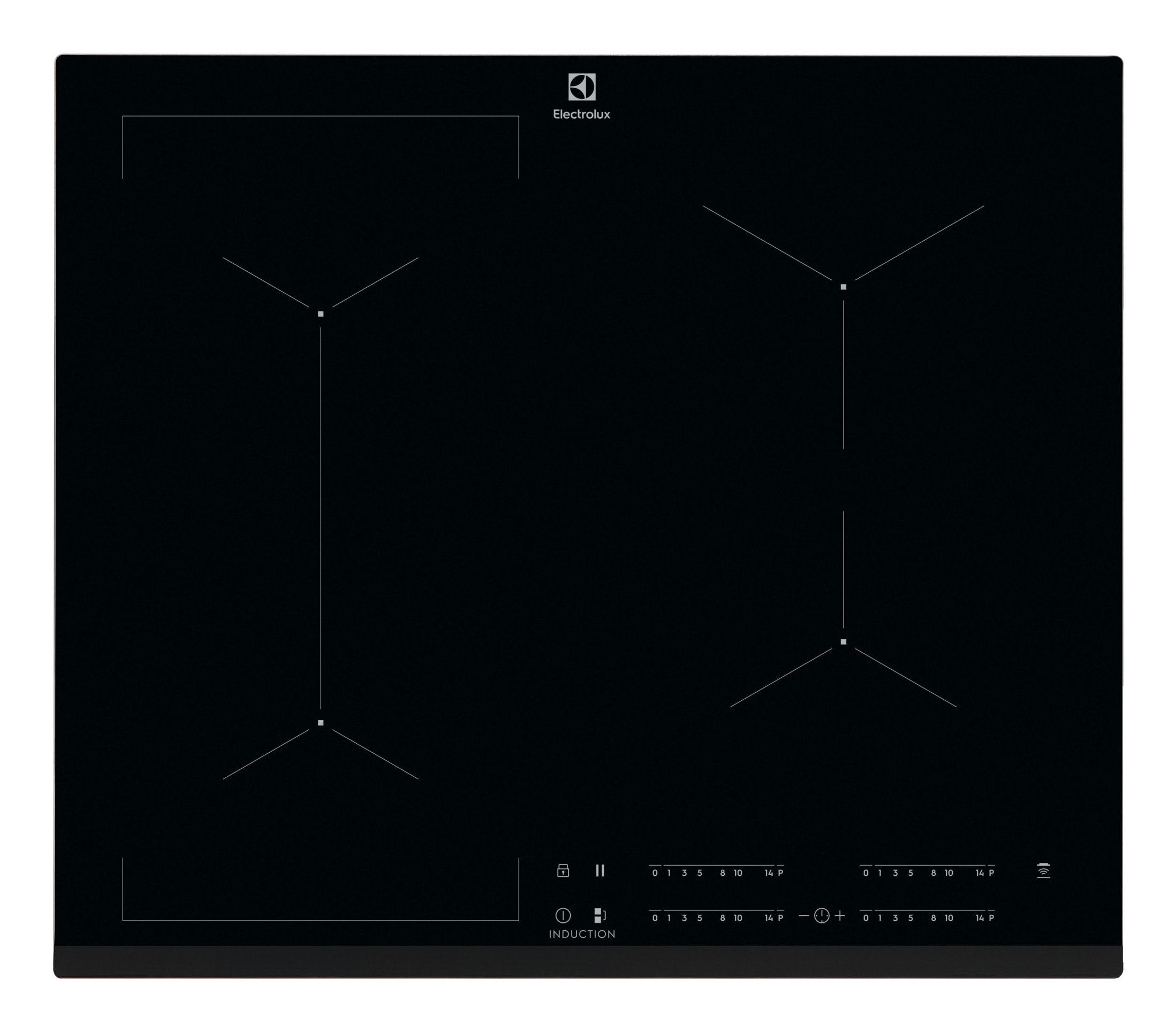 Electrolux EIV634 Zwart Ingebouwd 60 cm Inductiekookplaat zones 4 zone(s)