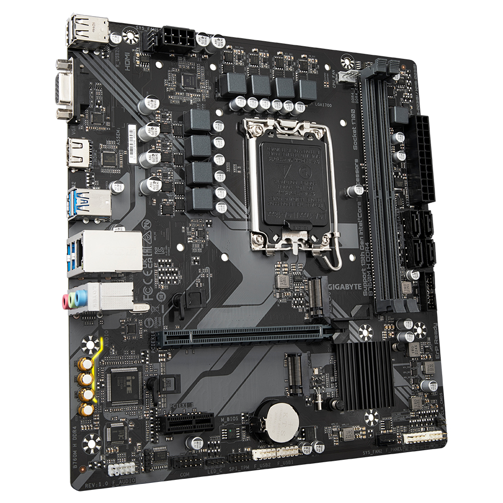 GIGABYTE B760M H DDR4 moederbord Intel B760 Express LGA 1700 micro ATX - Afbeelding 3