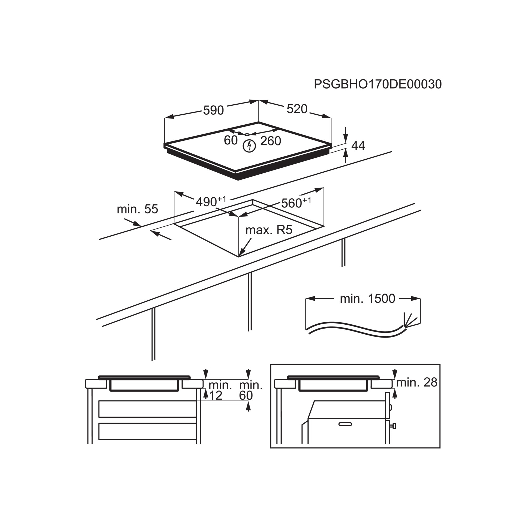 Electrolux EIS62443 Zwart Ingebouwd 60 cm Inductiekookplaat zones 4 zone(s) - Afbeelding 2