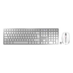 CHERRY DW 9100 SLIM toetsenbord Inclusief muis Universeel RF-draadloos + Bluetooth QWERTZ Duits Zilver