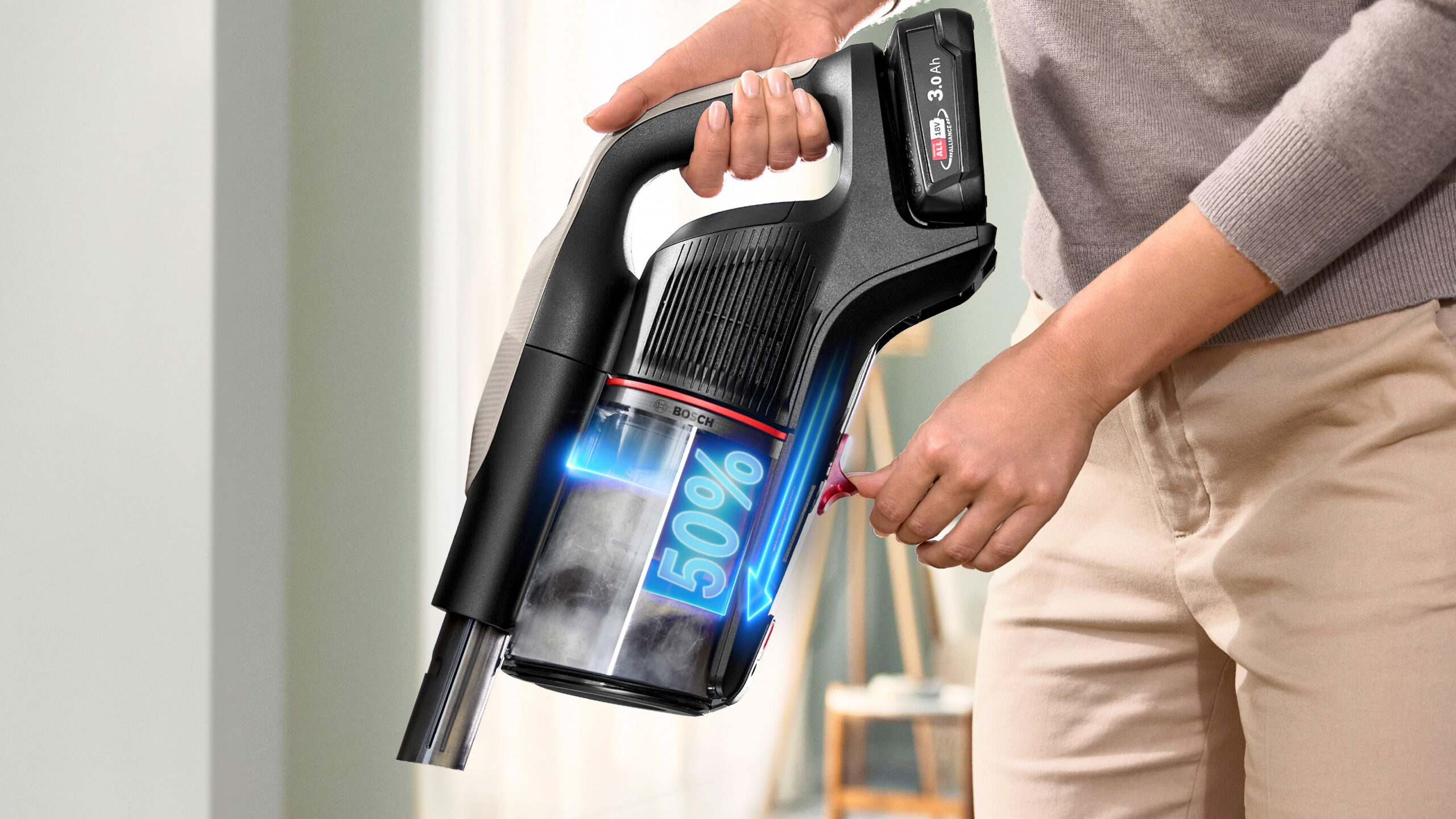 Bosch BCS931GAC steelstofzuiger & elektrische bezem Batterij/Accu Droog HEPA Zakloos 0,4 l Grafiet 3 Ah - Afbeelding 7