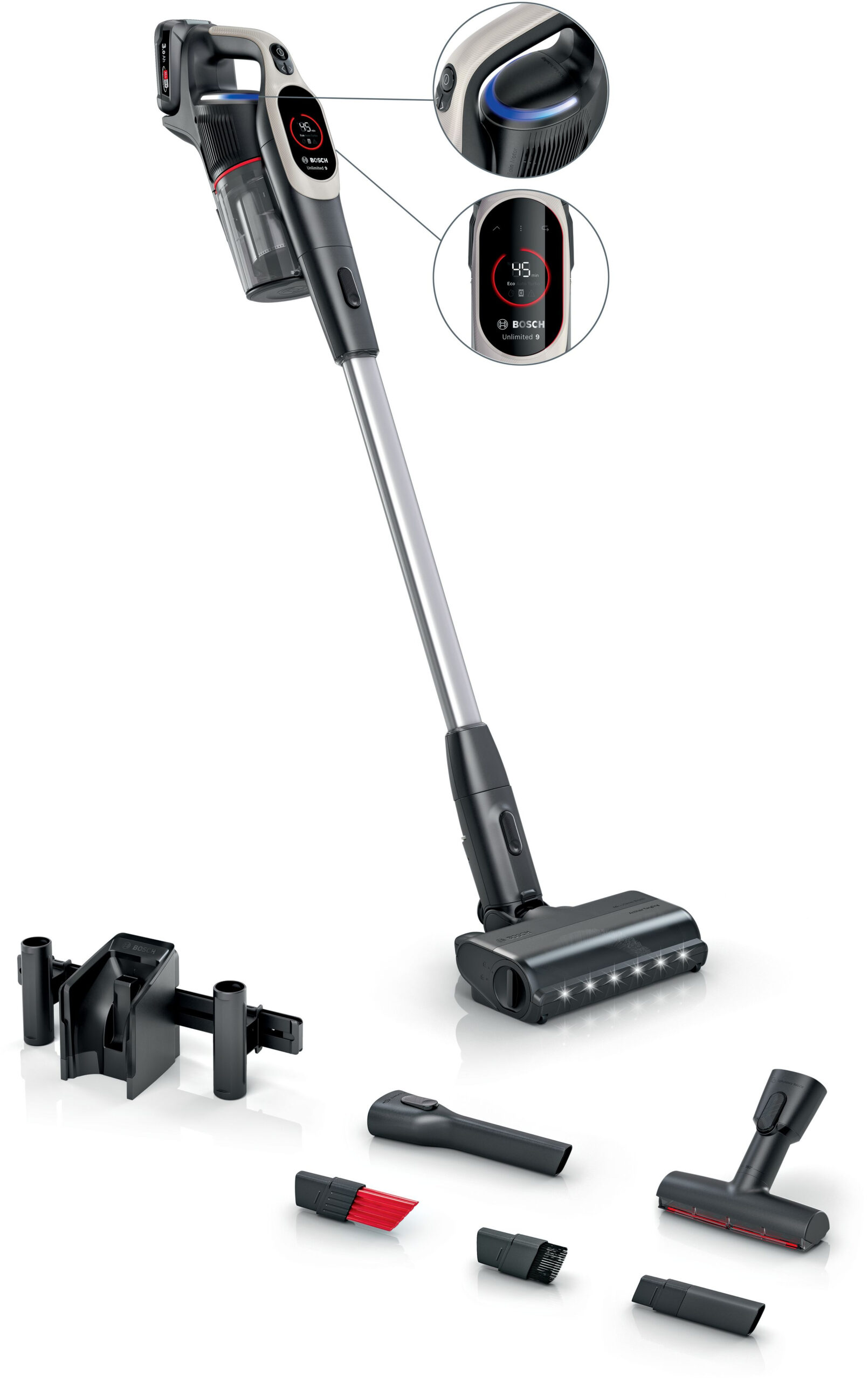 Bosch BCS931GAC steelstofzuiger & elektrische bezem Batterij/Accu Droog HEPA Zakloos 0,4 l Grafiet 3 Ah