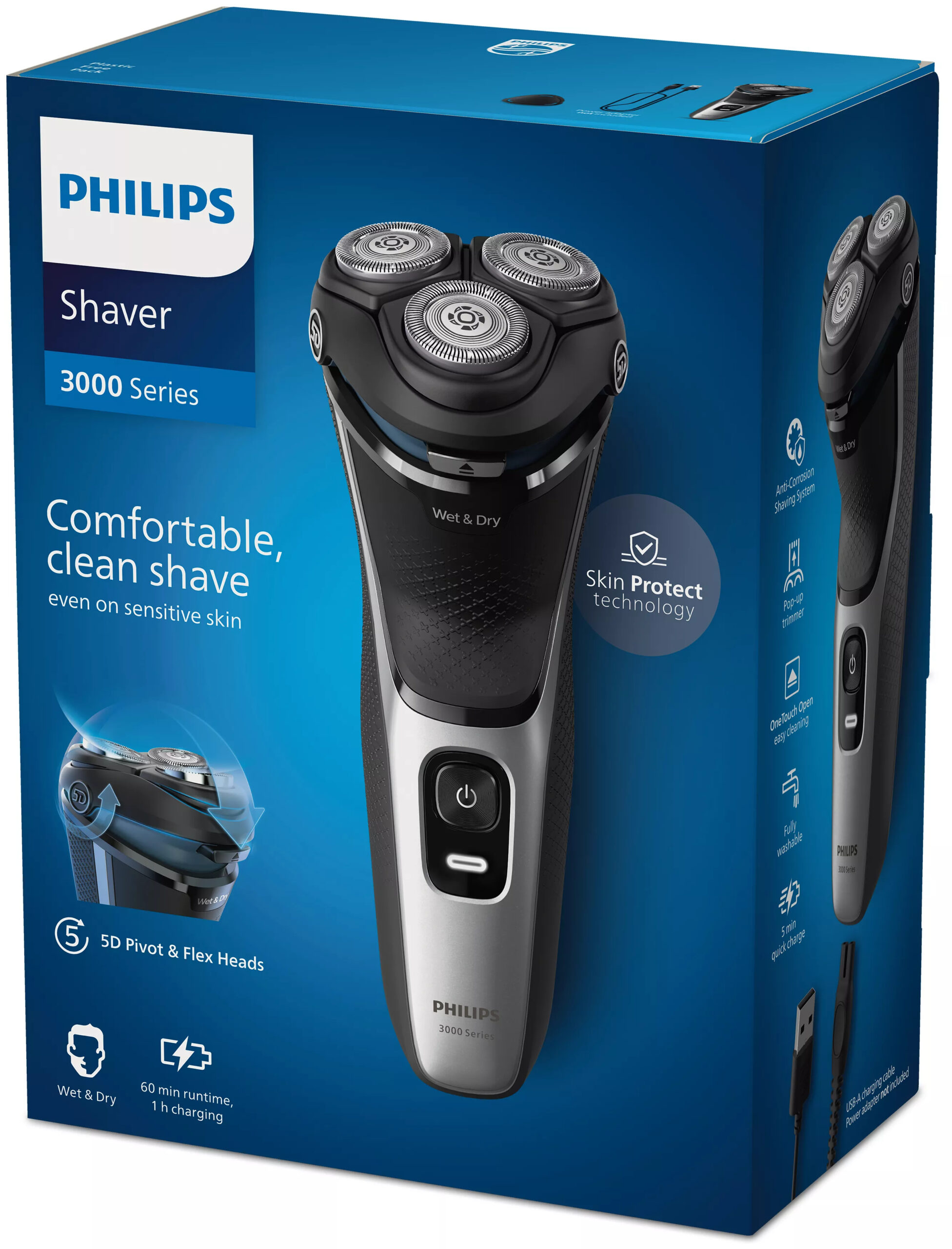 Philips 3000 series Shaver S3143/00 Elektrisch scheerapparaat voor nat en droog scheren - Afbeelding 2