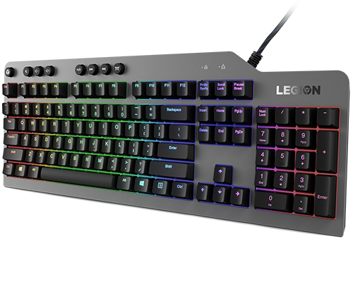Lenovo Legion K500 toetsenbord Gamen USB QWERTY Amerikaans Engels Zwart, Grijs - Afbeelding 2