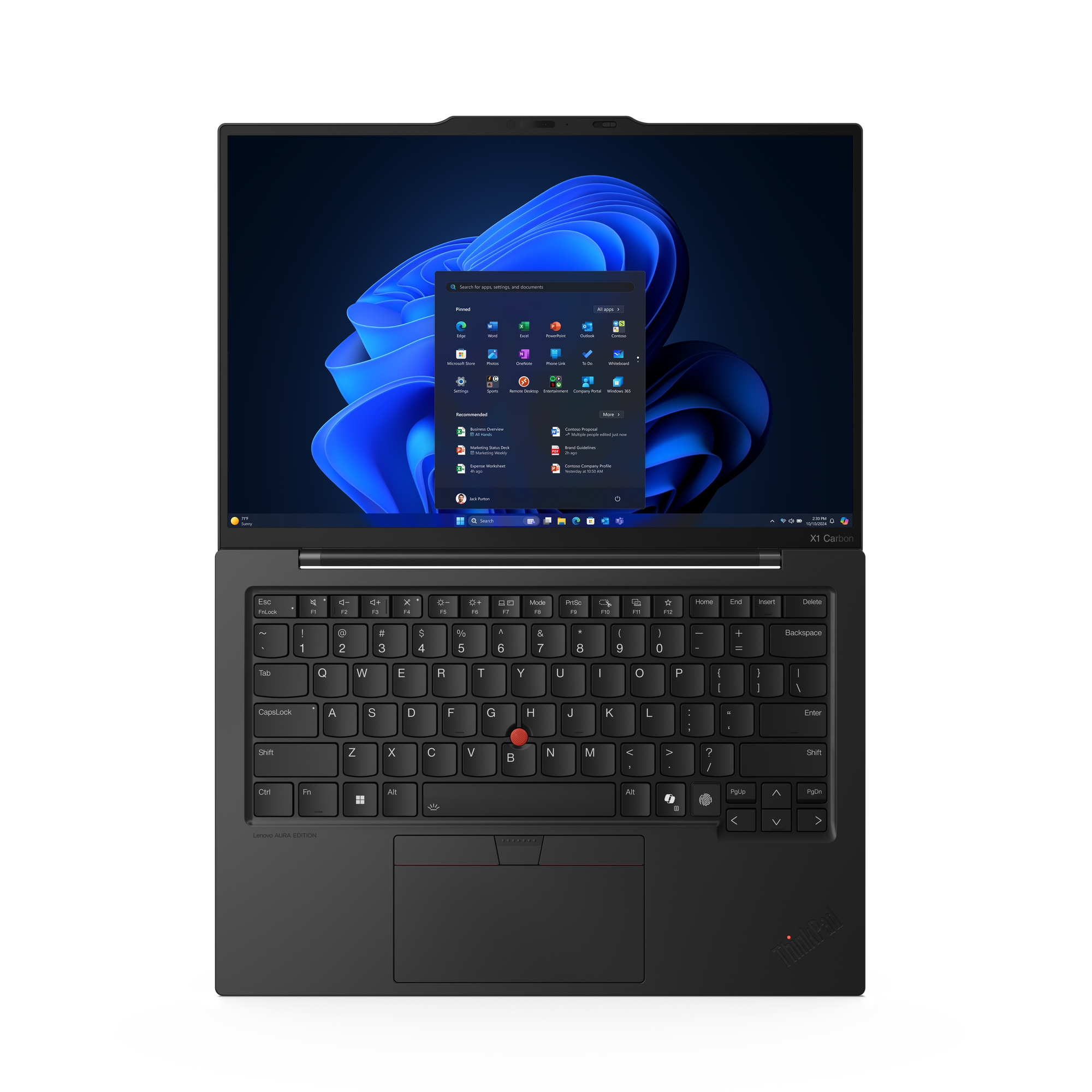 Lenovo ThinkPad X1 Carbon Gen 13 Aura Edition Intel Core Ultra 7 255U Laptop 35,6 cm (14") Touchscreen WUXGA 32 GB LPDDR5x-SDRAM 1 TB SSD Wi-Fi 6E (802.11ax) Windows 11 Pro Amerikaans Engels Zwart - Afbeelding 16