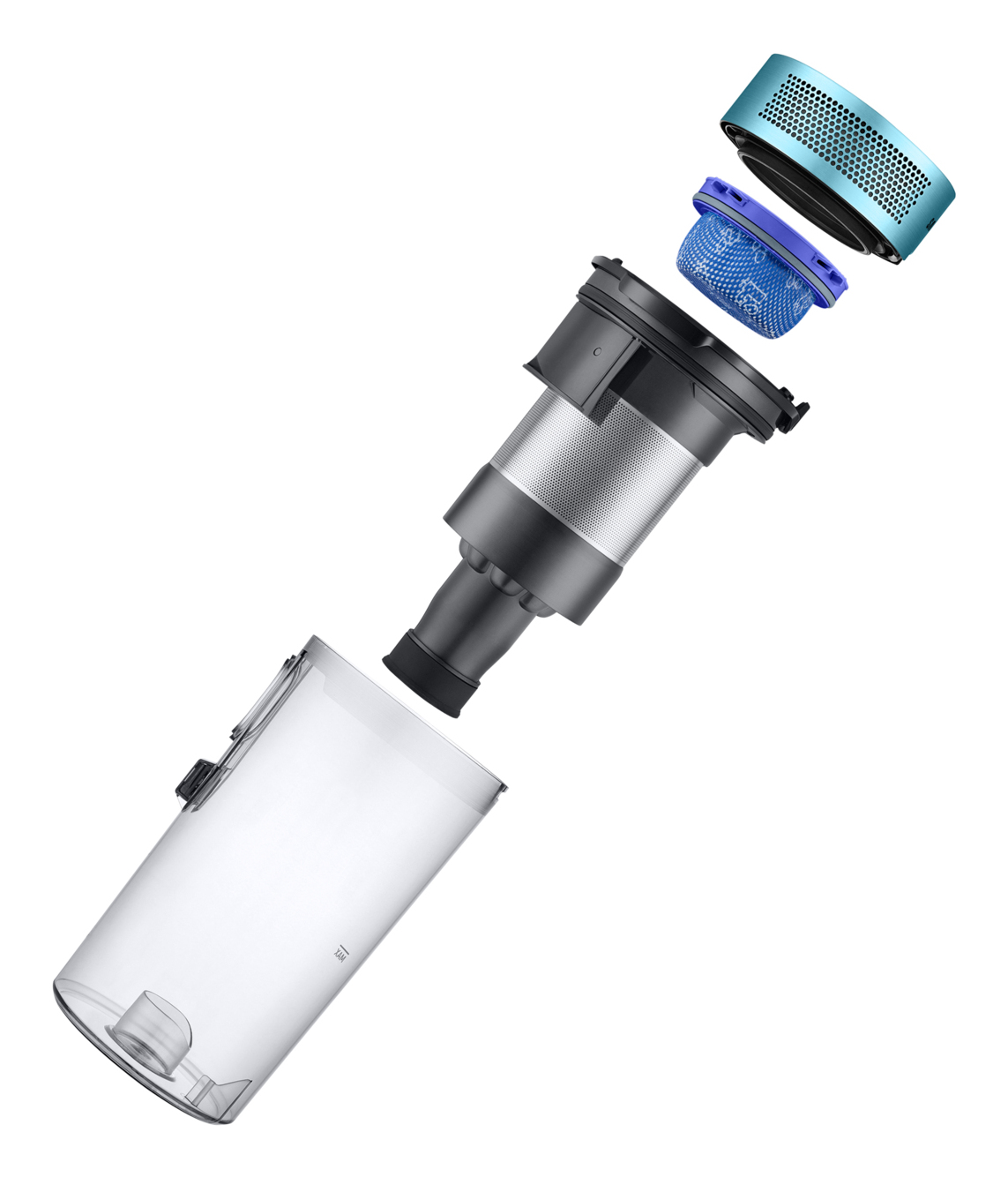 Samsung VS20B75AGR1/GE steelstofzuiger & elektrische bezem 2-in-1-steelstofzuiger Batterij/Accu Droog Zakloos 0,8 l 550 W Zwart, Chroom, Muntkleur, Blauwgroen - Afbeelding 5