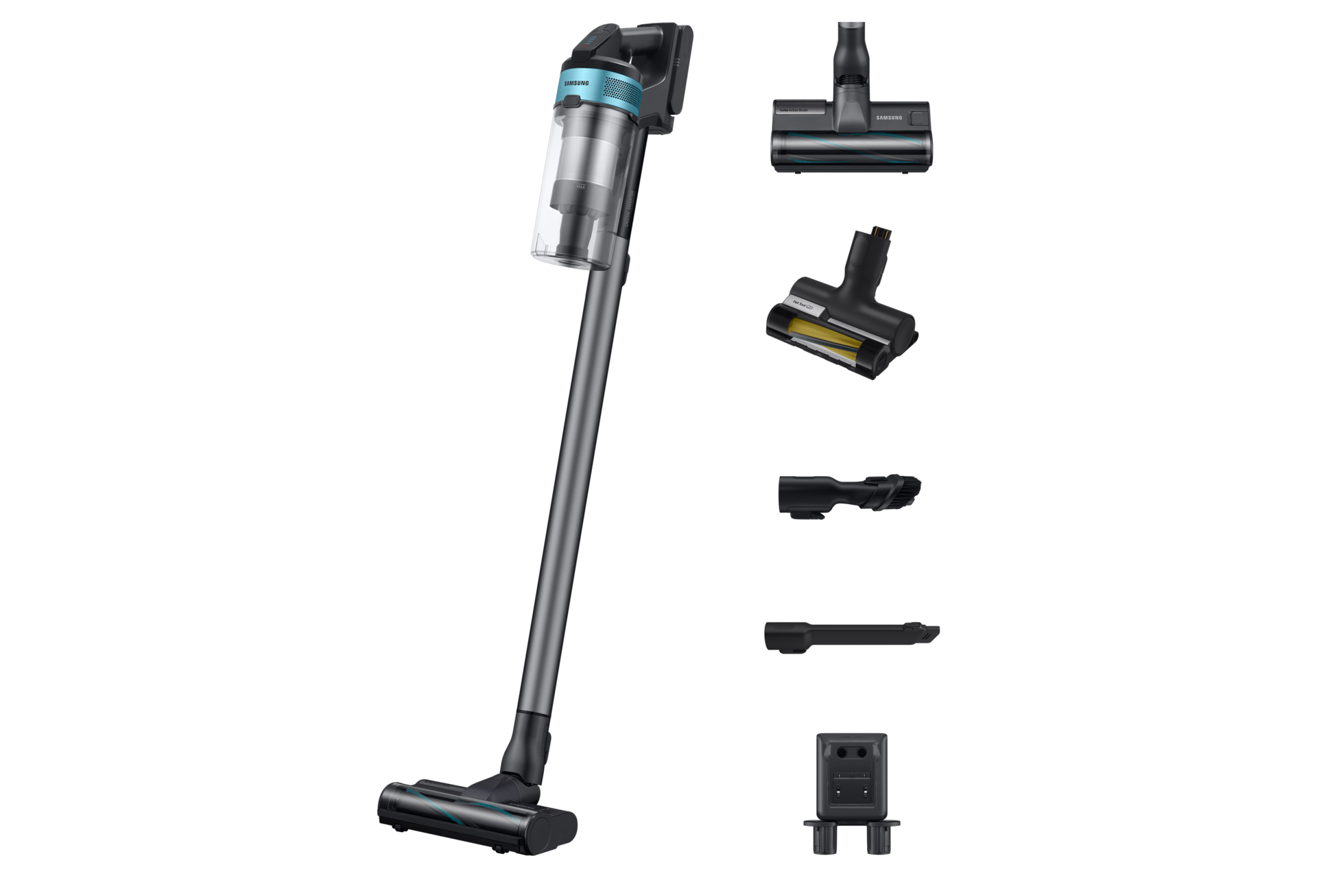 Samsung VS20B75AGR1/GE steelstofzuiger & elektrische bezem 2-in-1-steelstofzuiger Batterij/Accu Droog Zakloos 0,8 l 550 W Zwart, Chroom, Muntkleur, Blauwgroen - Afbeelding 29