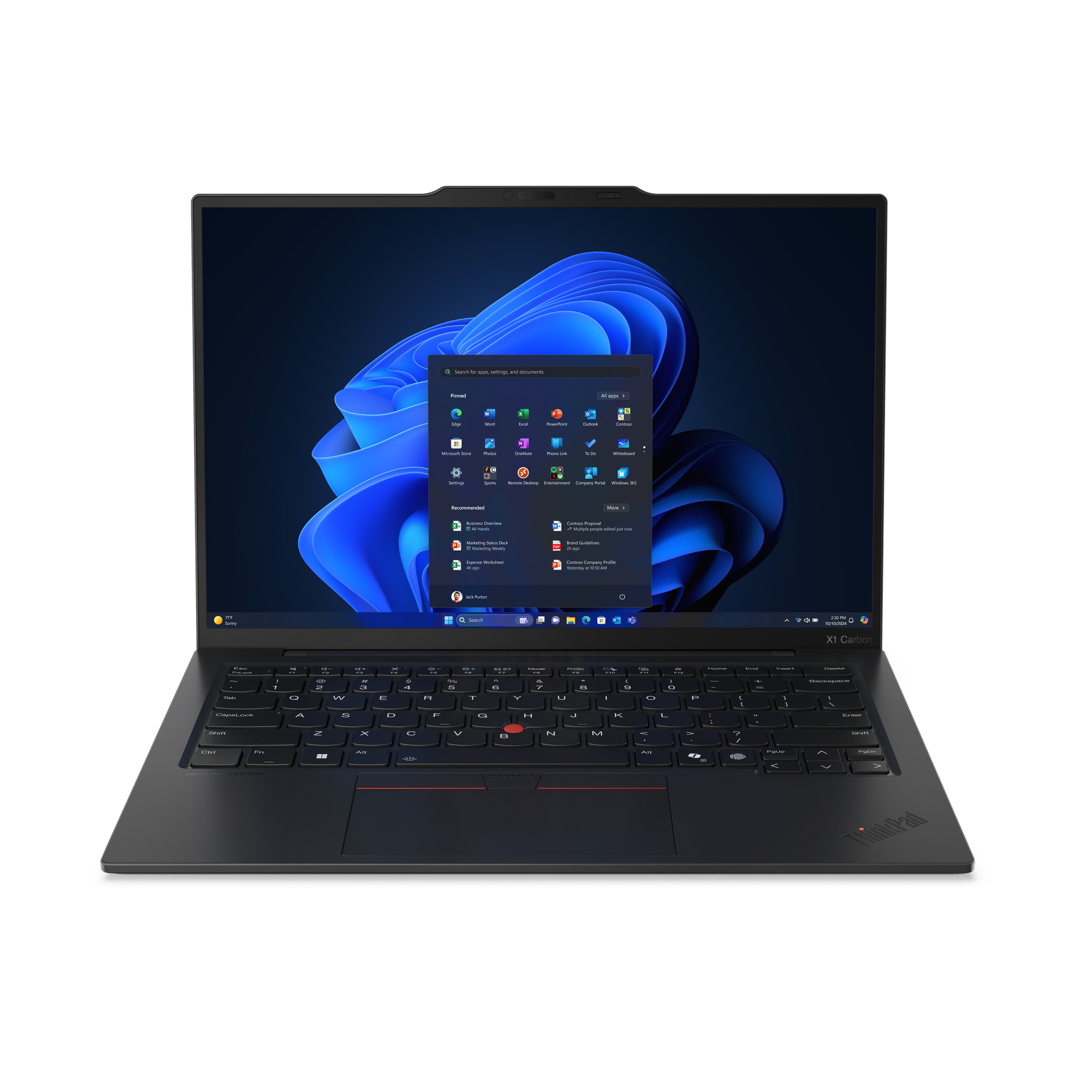 Lenovo ThinkPad X1 Carbon Gen 13 Aura Edition Intel Core Ultra 7 255U Laptop 35,6 cm (14") Touchscreen WUXGA 32 GB LPDDR5x-SDRAM 1 TB SSD Wi-Fi 6E (802.11ax) Windows 11 Pro Amerikaans Engels Zwart